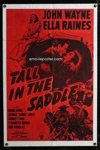 h730 TALL IN THE SADDLE military 1sh R57 great images of John Wayne & pretty Ella Raines!
