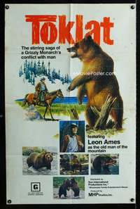 h754 TOKLAT style B one-sheet movie poster '71 Leon Ames & big grizzly bear!