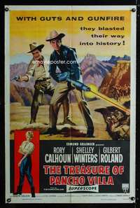 h769 TREASURE OF PANCHO VILLA one-sheet movie poster '55 Rory Calhoun