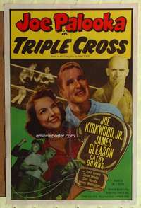 h771 TRIPLE CROSS one-sheet movie poster '51 boxing Joe Palooka,Ham Fisher
