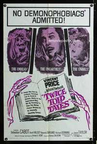 h775 TWICE TOLD TALES one-sheet movie poster '63 Vincent Price horror!