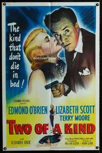 h779 TWO OF A KIND one-sheet movie poster '51 Liz Scott film noir!