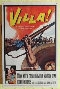 h795 VILLA one-sheet movie poster '58 Rodolfo Hoyos as Pancho, Cesar Romero