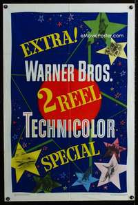 h802 WARNER BROS 2 REEL TECHNICOLOR SPECIAL one-sheet movie poster '49 cool!