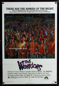 h804 WARRIORS one-sheet movie poster '79 Walter Hill, Jarvis artwork!