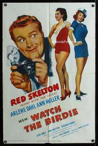 h805 WATCH THE BIRDIE one-sheet movie poster '50 Red Skelton, Arlene Dahl