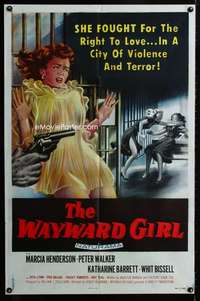 h808 WAYWARD GIRL one-sheet movie poster '57 sexy bad girl!