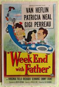 h812 WEEK END WITH FATHER one-sheet movie poster '51 Heflin, Patricia Neal