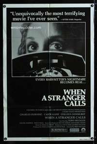 h817 WHEN A STRANGER CALLS one-sheet movie poster '79 sitter's nightmare!