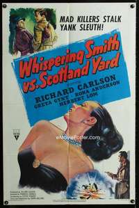 h828 WHISPERING SMITH VS SCOTLAND YARD one-sheet movie poster '52 sexy image