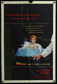 h833 WICKED AS THEY COME one-sheet movie poster '56 bad girl Arlene Dahl!