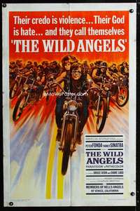 h835 WILD ANGELS one-sheet movie poster '66 biker Peter Fonda, Nancy Sinatra