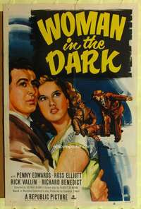 h846 WOMAN IN THE DARK one-sheet movie poster '51 Penny Edwards, Elliot