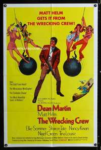 h847 WRECKING CREW one-sheet movie poster '69 Dean Martin as Matt Helm!
