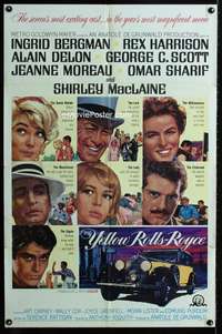 h850 YELLOW ROLLS-ROYCE one-sheet movie poster '65 Ingrid Bergman, Delon