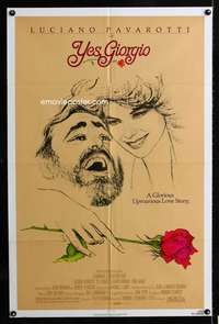 h851 YES GIORGIO one-sheet movie poster '82 Luciano Pavarotti, Crifo art!