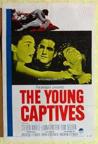 h852 YOUNG CAPTIVES one-sheet movie poster '59 bad teens, Steven Marlo