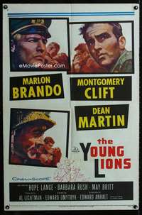 h853 YOUNG LIONS one-sheet movie poster '58 Marlon Brando, Dean Martin