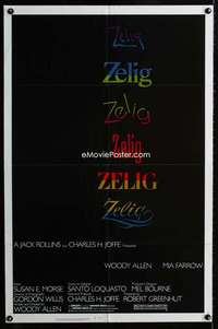 h855 ZELIG one-sheet movie poster '83 Woody Allen mockumentary!