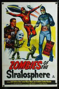 h858 ZOMBIES OF THE STRATOSPHERE one-sheet movie poster '52 Leonard Nimoy