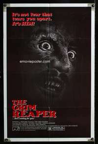 h286 GRIM REAPER one-sheet movie poster '82 Italian, it's coming for you!