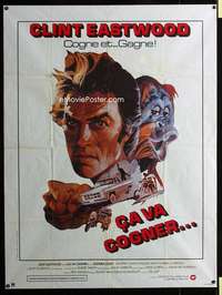 m543 ANY WHICH WAY YOU CAN French one-panel movie poster '80 Clint Eastwood