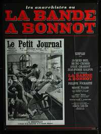 m556 BONNOT'S GANG French one-panel movie poster '69 Jacques Brel, Fourastie