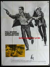 m560 BUTCH CASSIDY & THE SUNDANCE KID French one-panel movie poster '69
