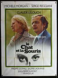 m562 CAT & MOUSE French one-panel movie poster '75 Lelouch, Ferracci art!
