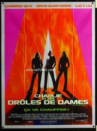 m565 CHARLIE'S ANGELS French one-panel movie poster '00 Diaz, Barrymore, Liu