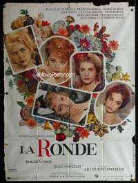 m639 LA RONDE French one-panel movie poster '64 Jane Fonda, Roger Vadim