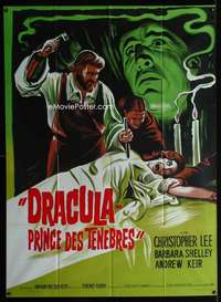 m588 DRACULA PRINCE OF DARKNESS French one-panel movie poster R60s Chris Lee