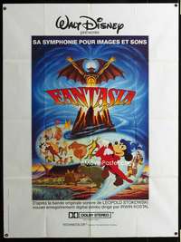 m598 FANTASIA French one-panel movie poster R90 Mickey Mouse, Disney classic!