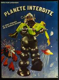 m605 FORBIDDEN PLANET French one-panel movie poster R70s Robby the Robot!