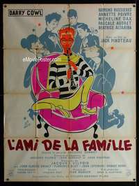 m642 L'AMI DE LA FAMILLE French one-panel movie poster '57 Jan Mara art!