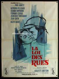 m645 LAW OF THE STREETS French one-panel movie poster '56 cool artwork!