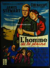 m657 MAN FROM LARAMIE French one-panel movie poster '55 Stewart, Bertrand art