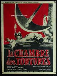 m680 PIT & THE PENDULUM French one-panel movie poster '61 Vincent Price, Poe