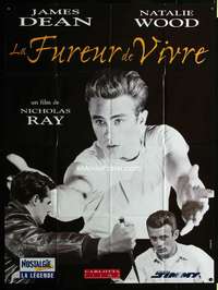 m691 REBEL WITHOUT A CAUSE French one-panel movie poster R90s James Dean!
