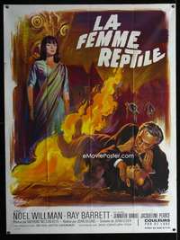 m693 REPTILE French one-panel movie poster '66 Hammer, cool Grinsson art!