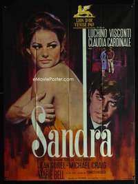 m702 SANDRA French one-panel movie poster '66 Visconti,Cardinale,Mascii art