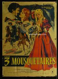 m740 VENGEANCE OF THE THREE MUSKETEERS French one-panel movie poster '61