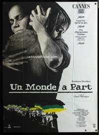 m747 WORLD APART French one-panel movie poster '88 Barbara Hershey, Johdi May