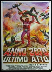 m134 BATTLE FOR THE PLANET OF THE APES Italian one-panel movie poster '73