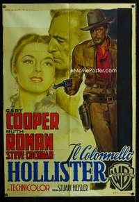 m142 DALLAS Italian one-panel movie poster '51 Gary Cooper, Martinati art!