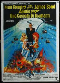 m144 DIAMONDS ARE FOREVER Italian one-panel movie poster '71 Connery as Bond