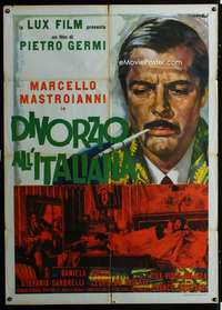 m146 DIVORCE - ITALIAN STYLE Italian one-panel movie poster '62 Ciriello art!