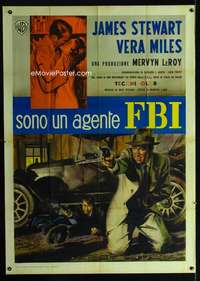 m150 FBI STORY Italian one-panel movie poster '59 Stewart, Ciriello art!
