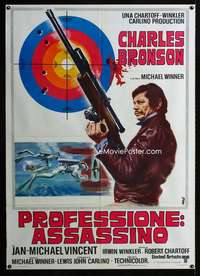 m183 MECHANIC Italian one-panel movie poster '72 Charles Bronson w/big gun!