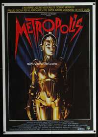 m184 METROPOLIS Italian one-panel movie poster R84 Fritz Lang classic!
